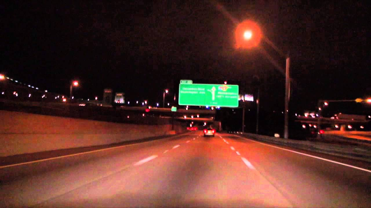 I-95 South at night: Philadelphia, PA