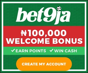 Register at Bet9ja using the promotion code YOHAIG for a N100,000 welcome bonus